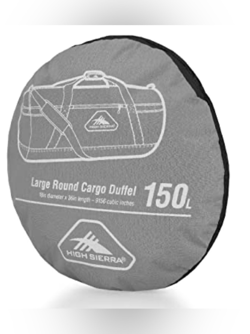 High Sierra Gray 150L Large Round Cargo Duffel - Packable Cover